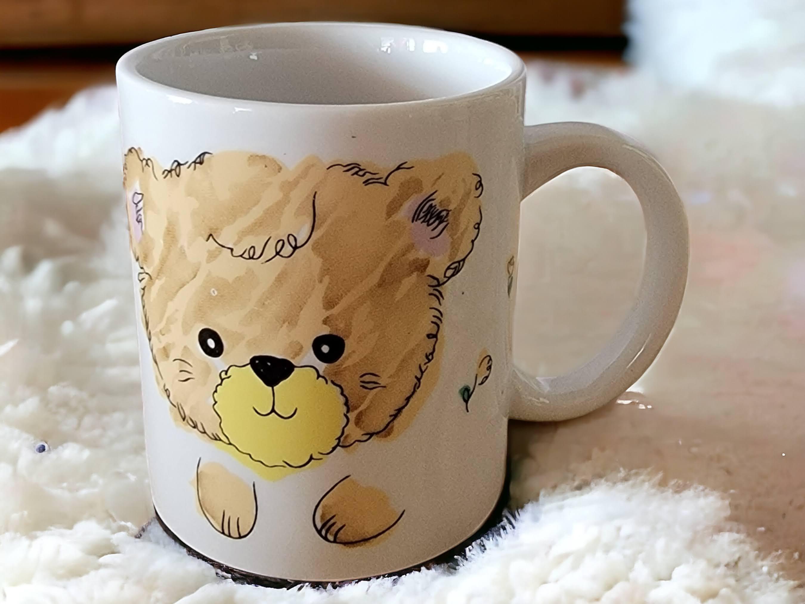 Tasse Saint-Valentin 3D Cœur Avec Ourson Peluche - Céramique 33cl - Cadeau Femme
