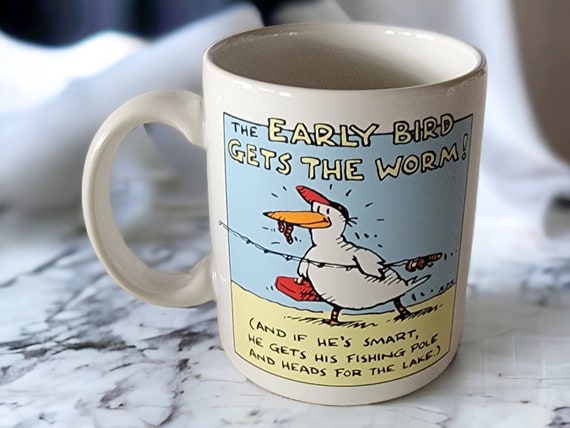 Vintage Shoebox Greetings Hallmark Early Bird Gets the Worm Coffee Mug  Ceramic Fishing Collectible Humorous Gift for Dad Made in Thailand - Etsy