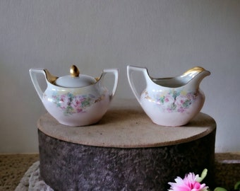 M.M. ガーディナー ドイツ アンティーク 磁器 クリーマーと蓋付き