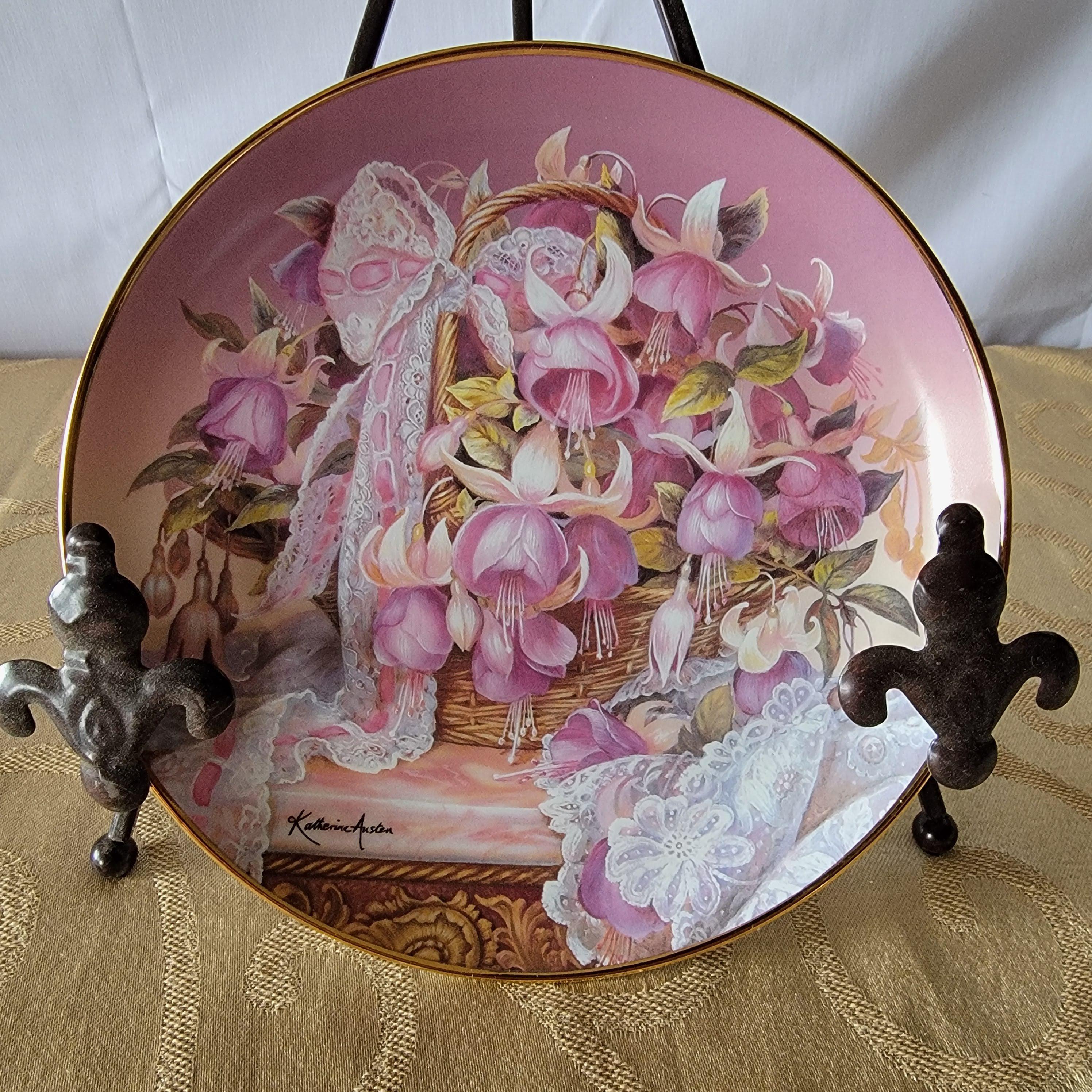 FAIENCERIE DE CHAROLLESフランス製陶器皿セット【ピンク】 The Franklin Mint Lakeland Princess Fuchsia Plate by Katherine