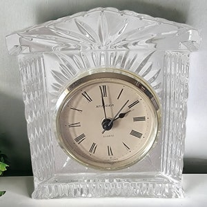 Vintage Staiger Crystal Mantle Clock Desk Clock Quartz Movement Tested and Works Table Decor Collectible Interior Decor
