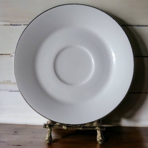 Sterling Affair Fine China Saucer White Saucer With Silver Trim Vintage Saucer Replacement Saucer Made in China Vintage Kitchen 6 1/4&quot;