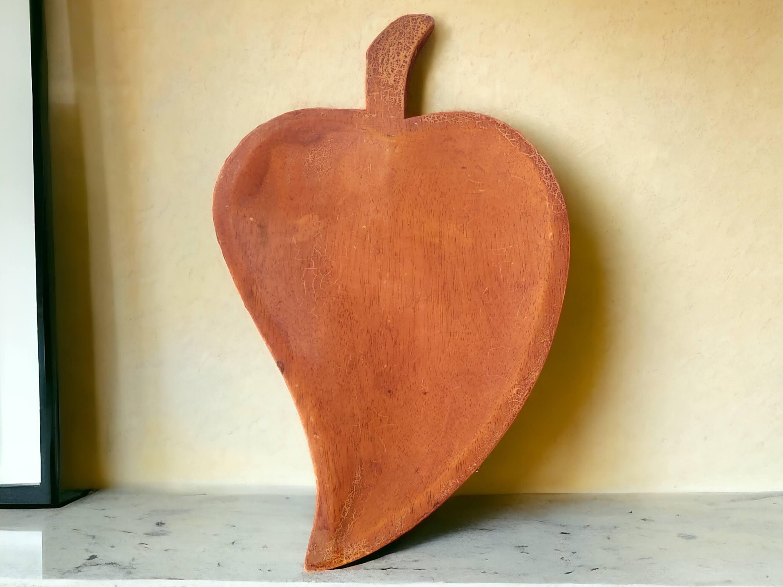 ヴィンテージ リーフ型 木製トレイ/プラッター 装飾 ユニーク 1970年代