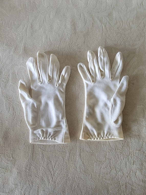 Vintage Stetson 100% Nylon Off-White Cream Gloves… - image 4