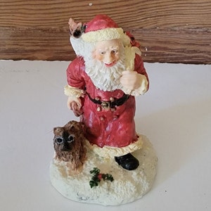 Brinn&#39;s 1992 Handpainted Handcrafted Collectible Santa&#39;s Journey Santa with Dog Still in Box