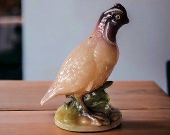 Vintage Wachtel Kerze 1960er Jahre Mid Century Modern Bird Wachs Einzigartiges Sammlerstück Regal Dekor Innendekoration 8 &quot;Hoch Einige kleinere Mängel