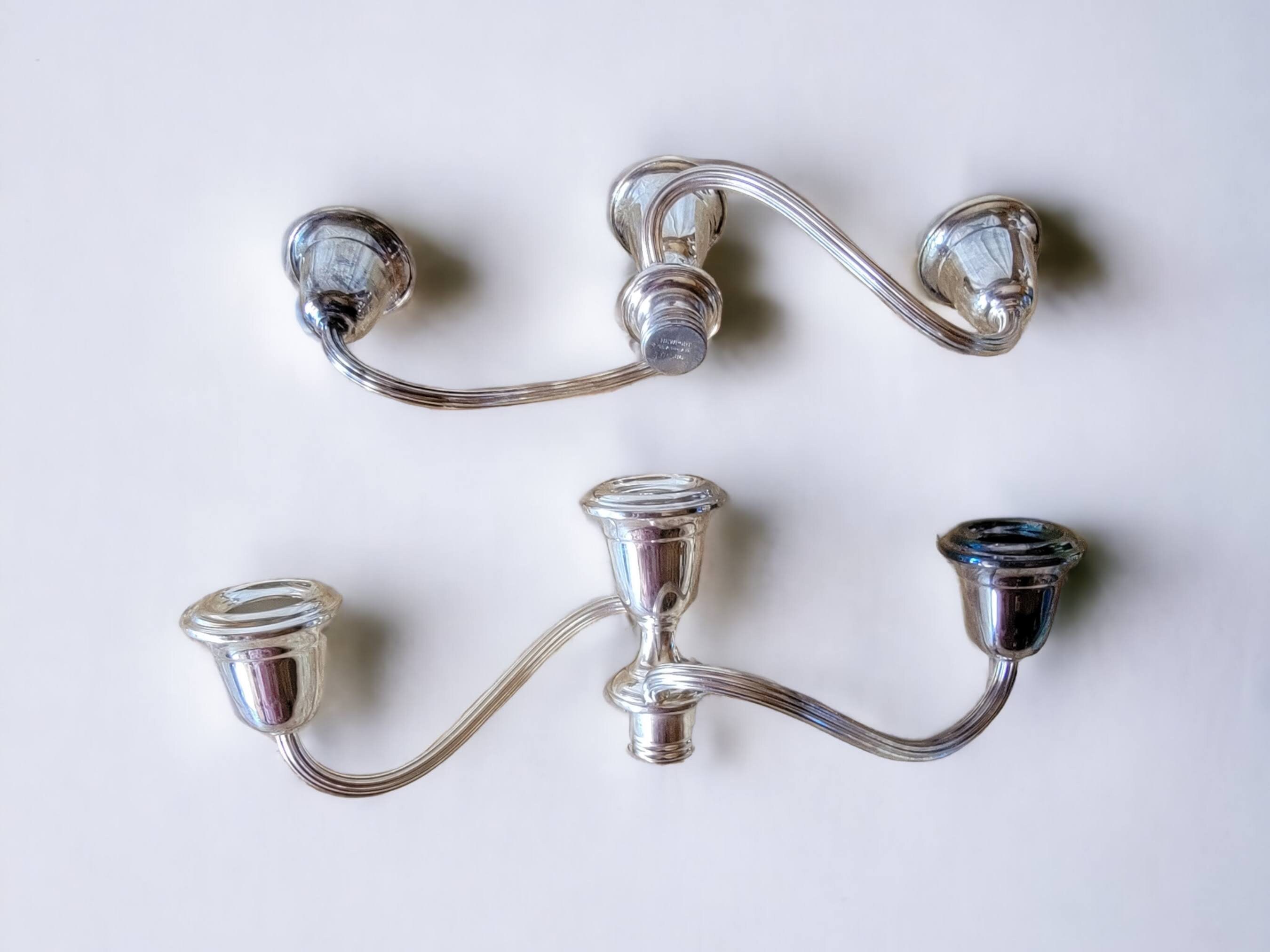 ニューポート シルバープレート 3 アーム キャンデラブラ