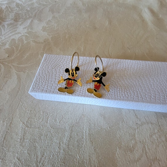 Disney Mickey Mouse Earrings, Articulated Dangle … - image 1