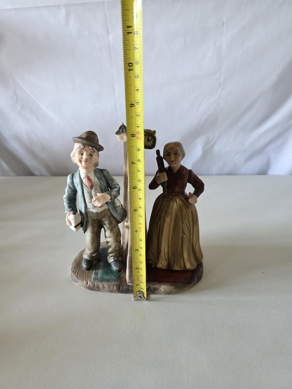 Vintage Capodimonte Cucci Drunk Husband Angry Wife Figurine