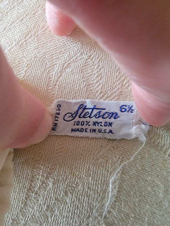 Vintage Stetson 100% Nylon Off-White Cream Gloves… - image 8