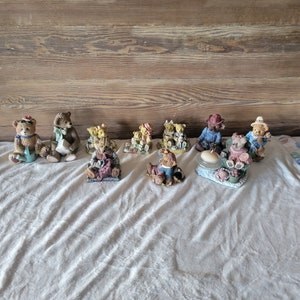 Teddy Bear Figurine Collection 10 Bears Artmark Avery Creations Home Interior Gifts Christmas Present Bundle of Bear Vintage Bears