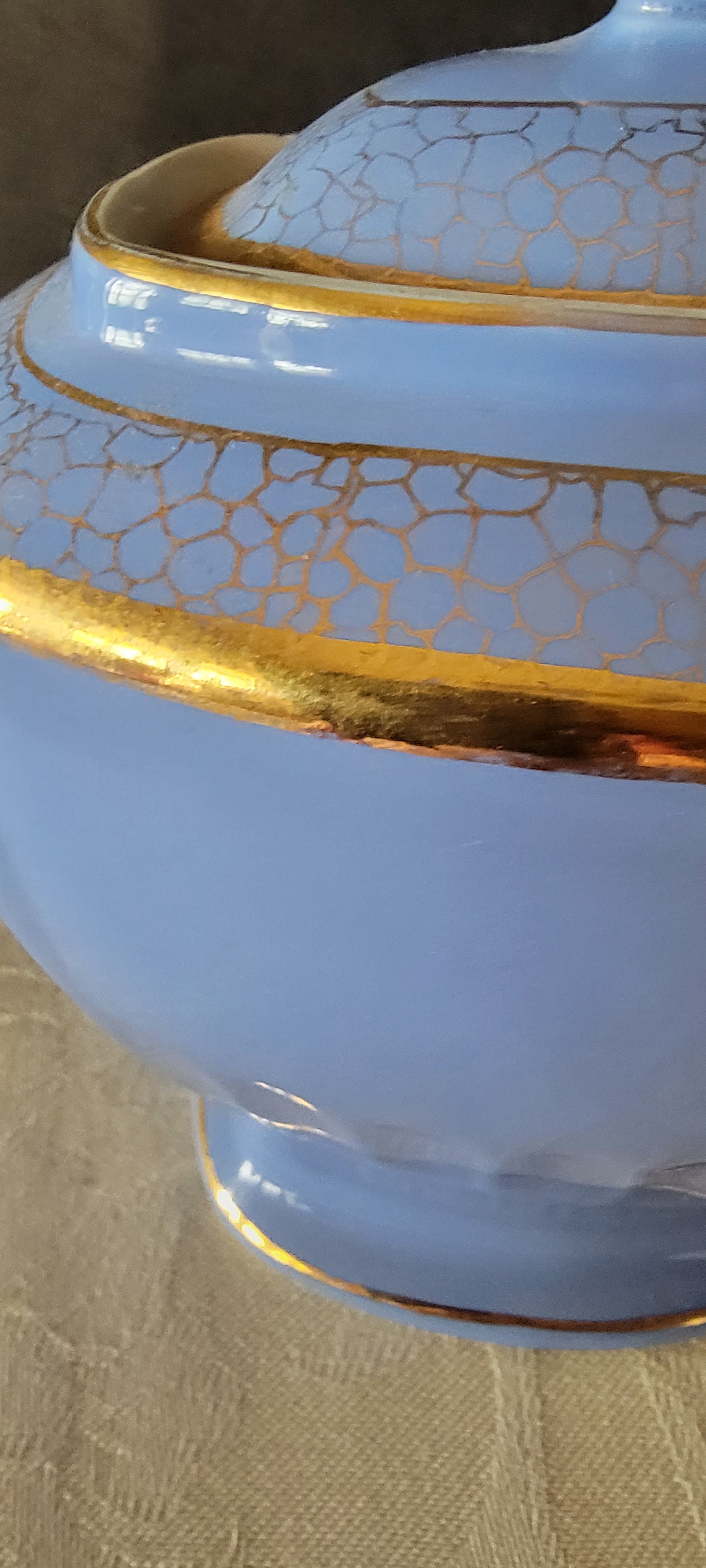 Vintage Hall Blue Teapot With Gold Trim Made in the USA Etsy