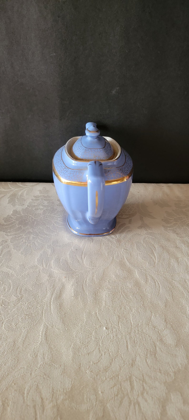 Vintage Hall Blue Teapot With Gold Trim Made in the USA Etsy
