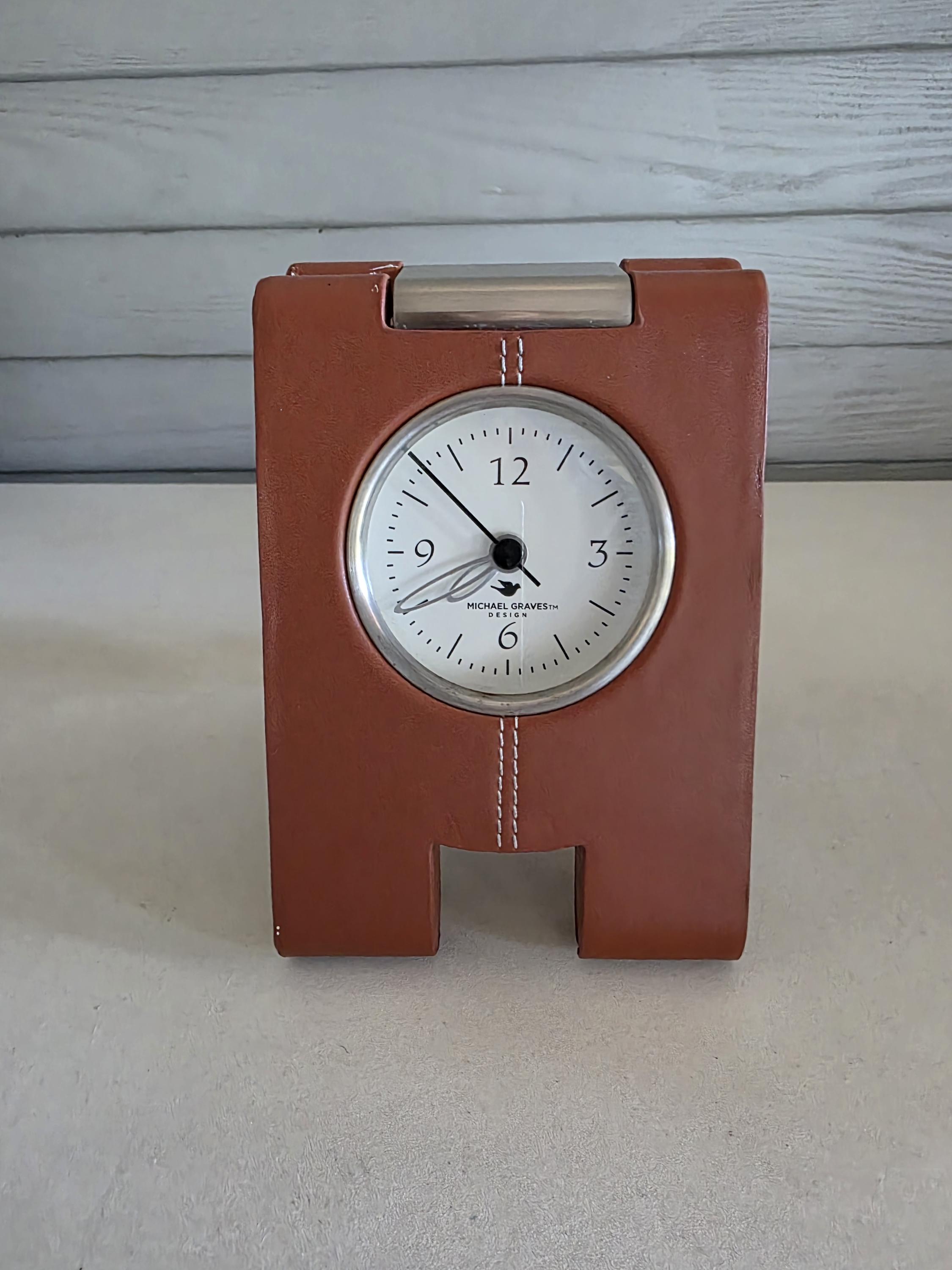 Vintage Michael Graves A-frame Faux Saddle Stitched Leather Modern