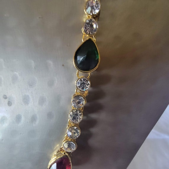 Ruby Red and Clear Crystals Accented With Emerald… - image 4