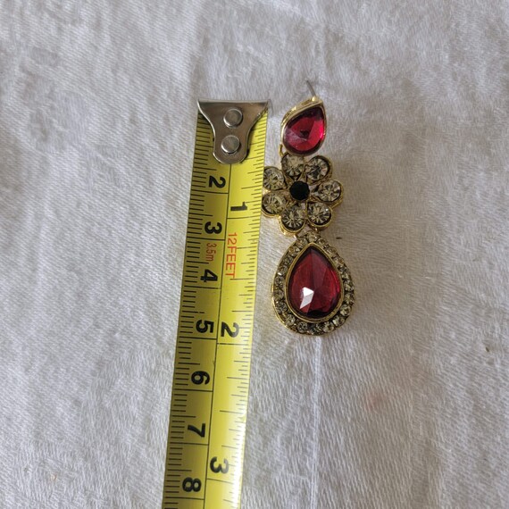 Ruby Red and Clear Crystals Accented With Emerald… - image 7