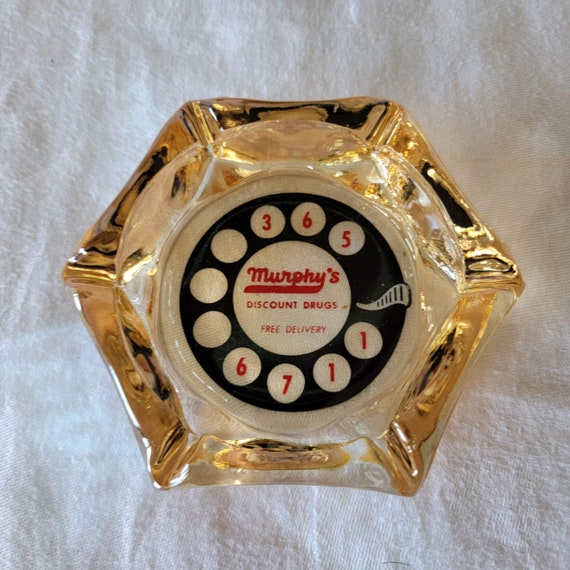 広告用ガラス灰皿 電話用回転ダイヤル灰皿 マーフィーのディスカウント