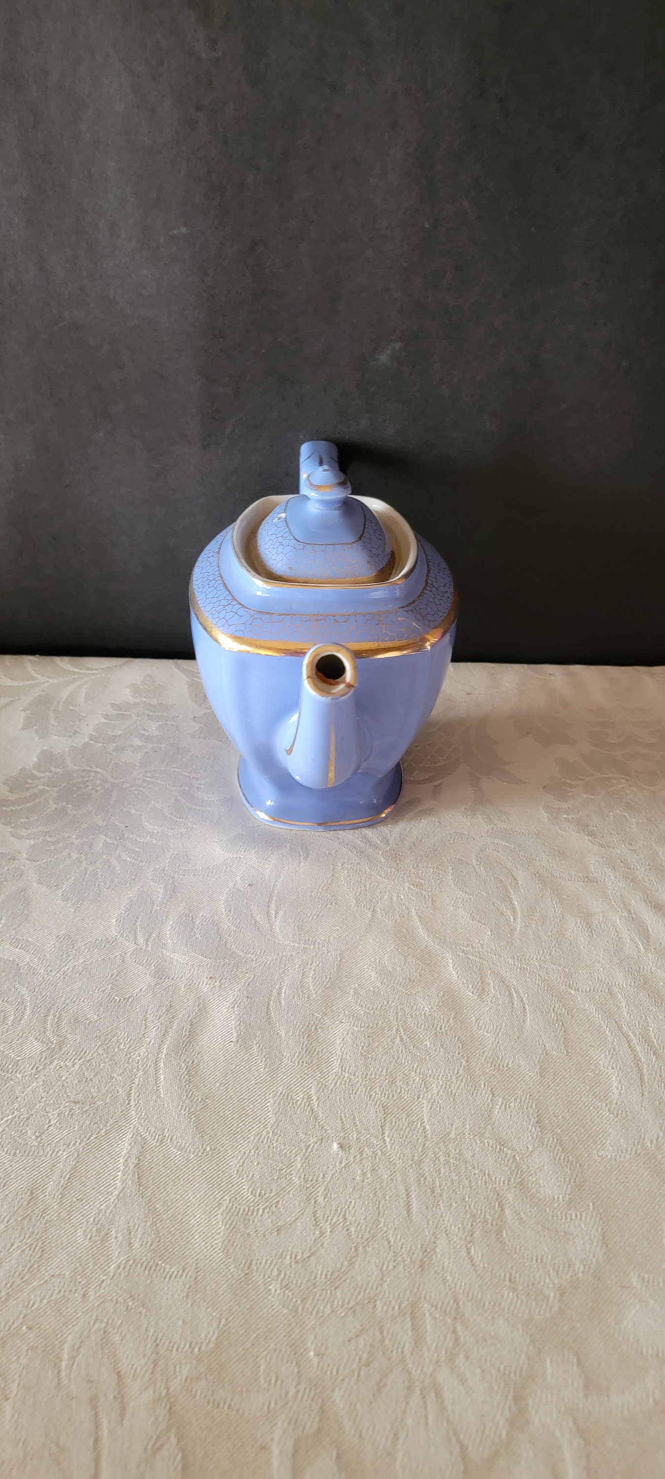 Vintage Hall Blue Teapot With Gold Trim Made in the USA Etsy