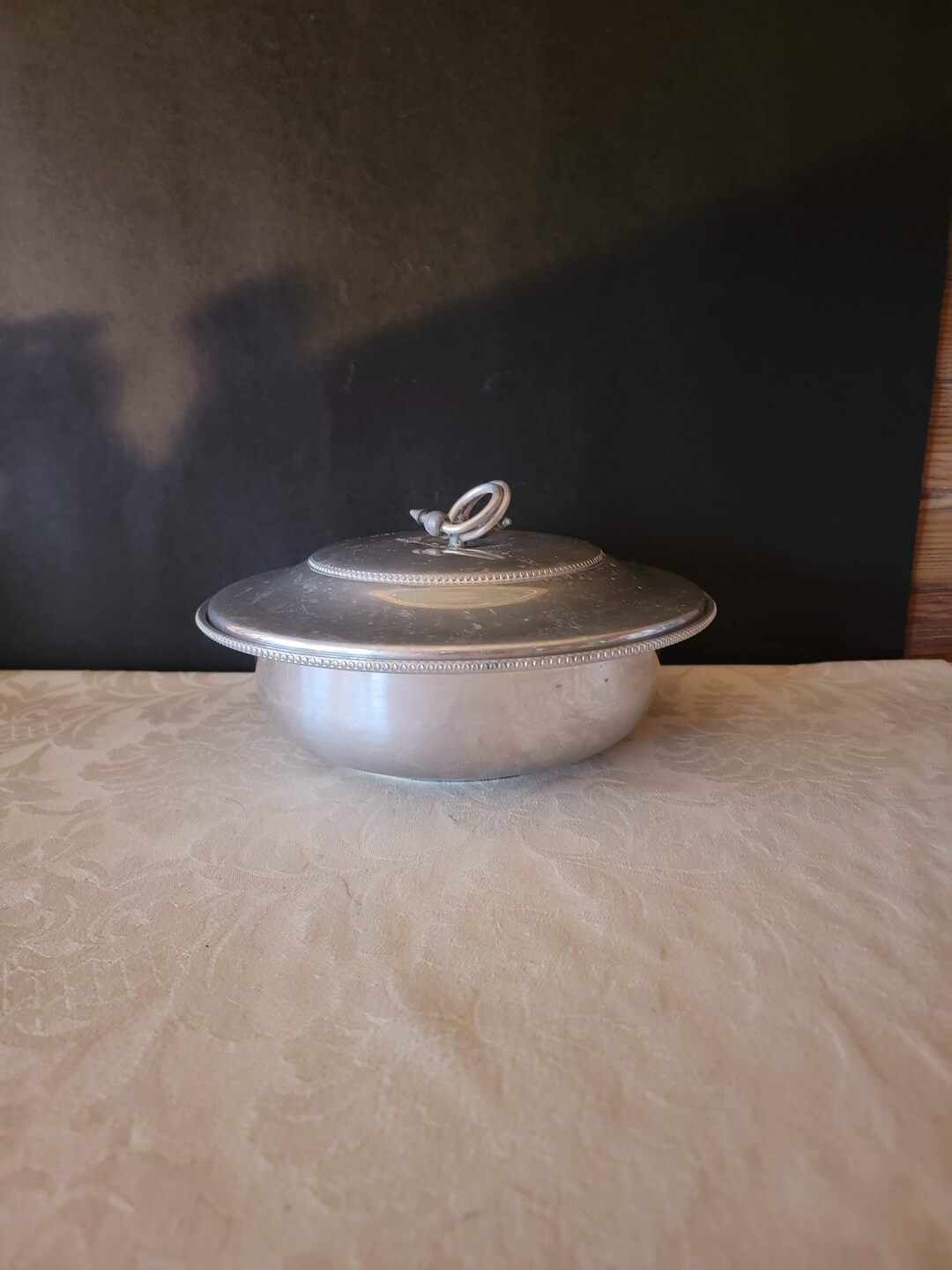 B.W. Buenilum Hammered Aluminum Covered Casserole Bowl, Vintage Kitchen