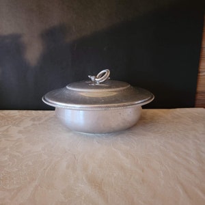B.W. Buenilum Hammered Aluminum Covered Casserole Bowl, Vintage Kitchen, Hammered Aluminum Dish, Vintage Casserole Bowl