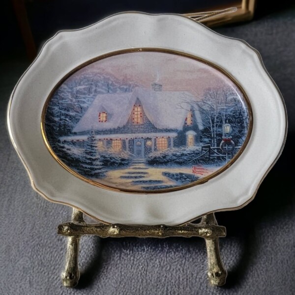 Thomas Kinkade Christmas Plates Etsy