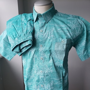 Men&#39;s Multicolor Floral Cotton Short Set: Summer Button-Down Shirt