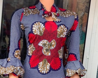 African Ankara Dress: Vibrant Print, Women&#39;s Fashion