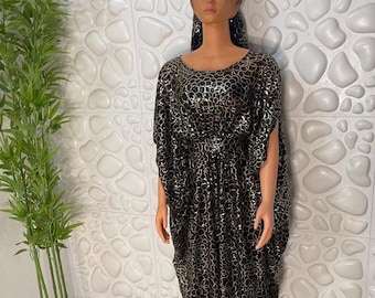 Sequin African Bubu Gown: Traditional Kaftan Dress with Inner Belt
