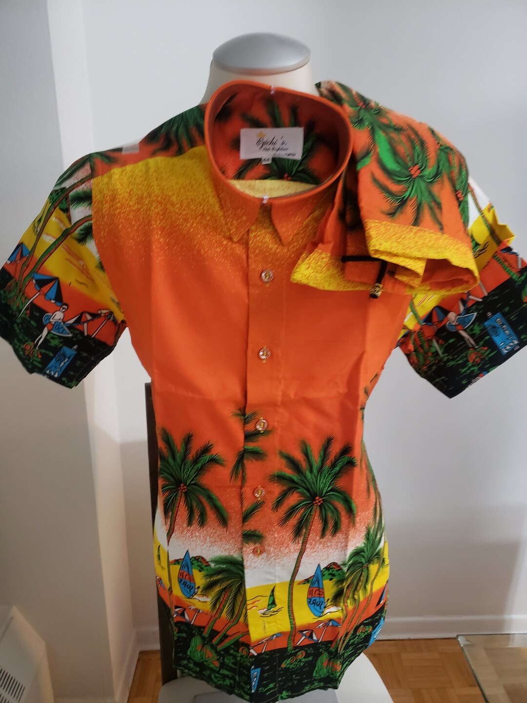 Tropical Print Short Sleeve Shirt With Collar And Matching Short Set main image 0