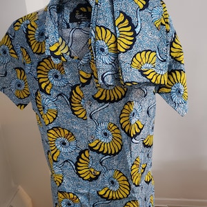 African Ankara Short Set: Button-Down Shirt & Cotton Shorts