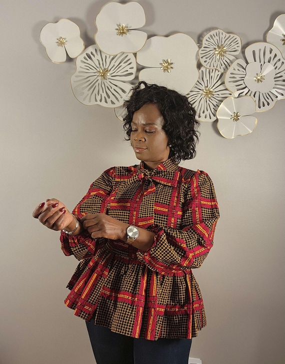 Handmade Ankara Peplum Top: African Print Cotton Blouse - Etsy Denmark