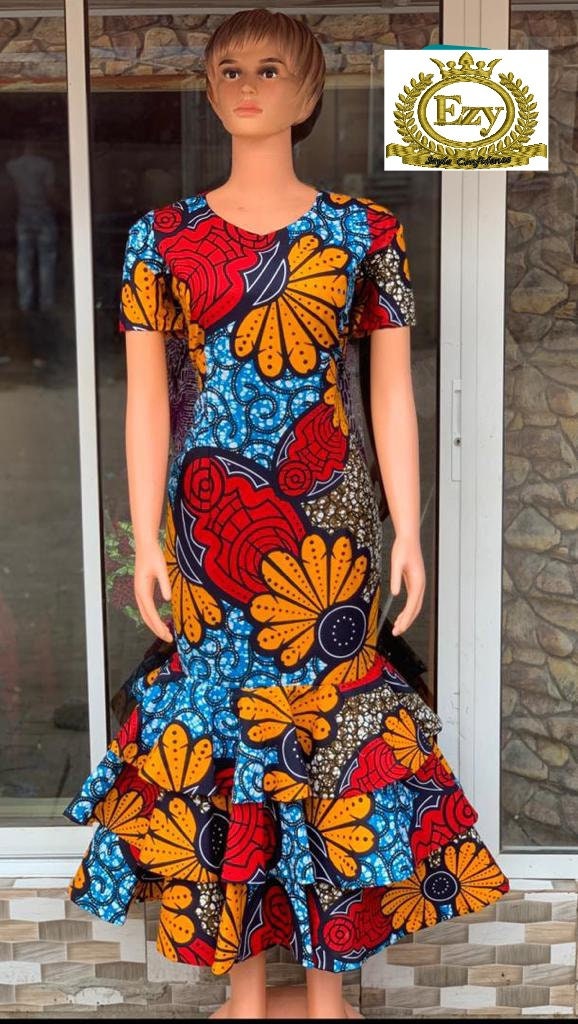 African Print Sleeveless Flare Long Maxi Dress