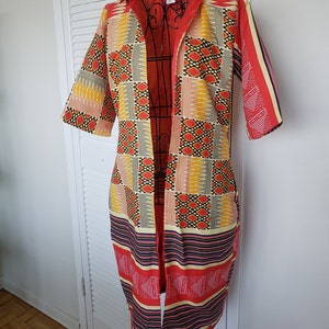 Tribal Print Kimono. Knee High Kimono. African Fabric Kimono, Multicolor Kimono, African Fabric, African style, African Jacket, Women Jacket