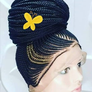 Peruka 360 Lace Frontal Ghana Weaving, ręcznie plecione afrykańskie włosy do eleganckiej stylizacji, idealny prezent dla miłośników włosów, warkocze, peruki, włosy.