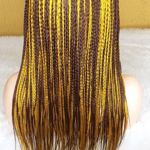 Braided Lace Wigs, Medium Size Single Braid Wi,. Braided Wigs, African shops Hair Wigs, X-Pression Braided Wigs,