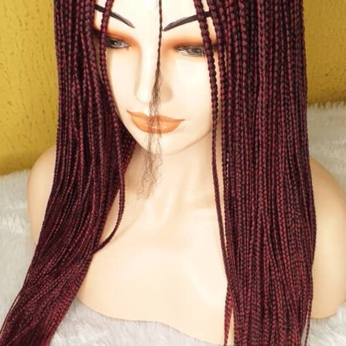 Braided Lace Wigs, Medium Size Single Braid Wi,. Braided Wigs, African shops Hair Wigs, X-Pression Braided Wigs,