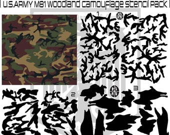 VIAS Camouflage Stencil Pack for Duracoat, Cerakote, Gunkote