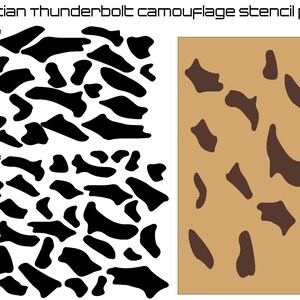 Pack of 2 Egypt Thunderbolt Camouflage stencil pattern printed on Avery high heat yellow vinyl for applying Cerakote  Gunkote