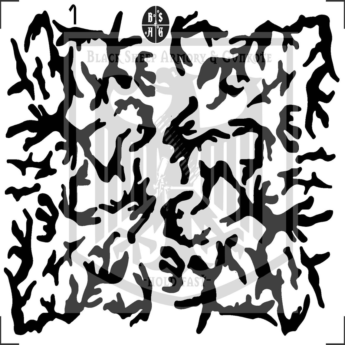 U.s.army M81 Woodland Camouflage Stencil Pattern Printed on Avery High ...