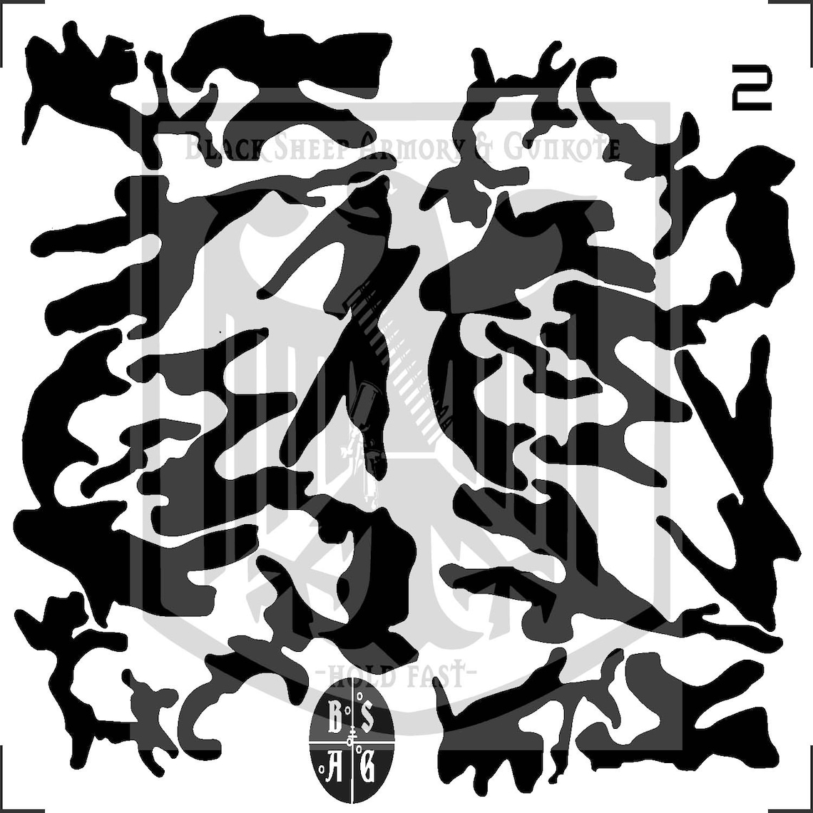 U.s.army M81 Woodland Camouflage Stencil Pattern Printed on Avery High