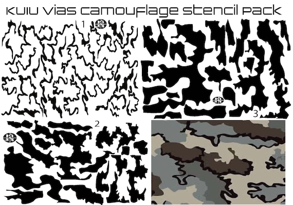 VIAS Camouflage Stencil Pack for Duracoat, Cerakote, Gunkote