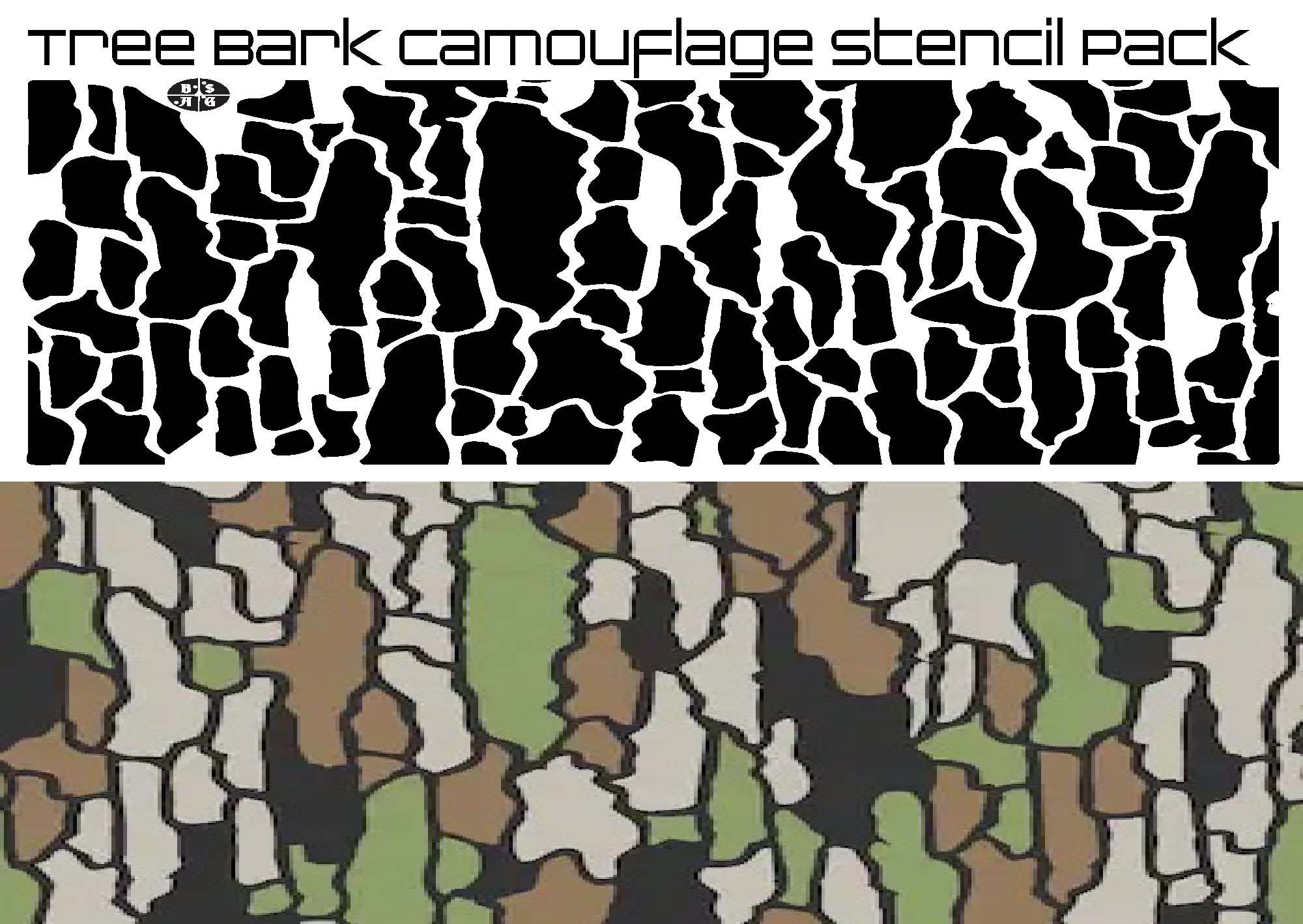 Tree Bark Camouflage Stencil Pack Printed on Avery Dennison High Bake Yellow Vinyl for Applying Cerakote,duracoat,and Gunkote - Etsy