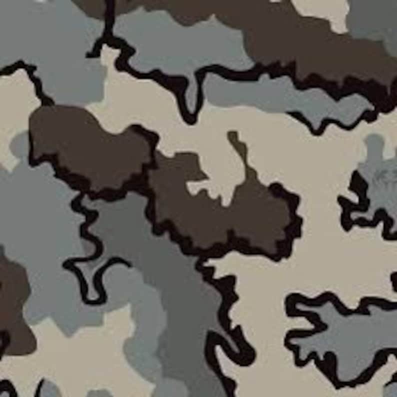 KUIU Vias Camouflage Stencil Pattern Printed on Avery High Heat Yellow