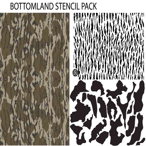 Pack of 2 Bottomland Camouflage Stencil Pattern Printed on Etsy