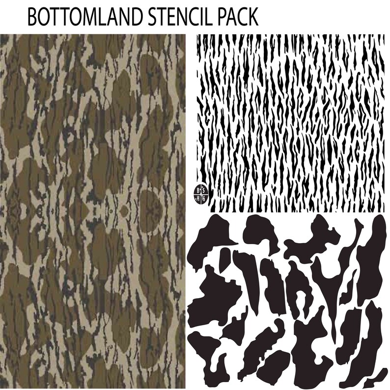 Pack of 2 Bottomland Camouflage Stencil Pattern Printed on Etsy
