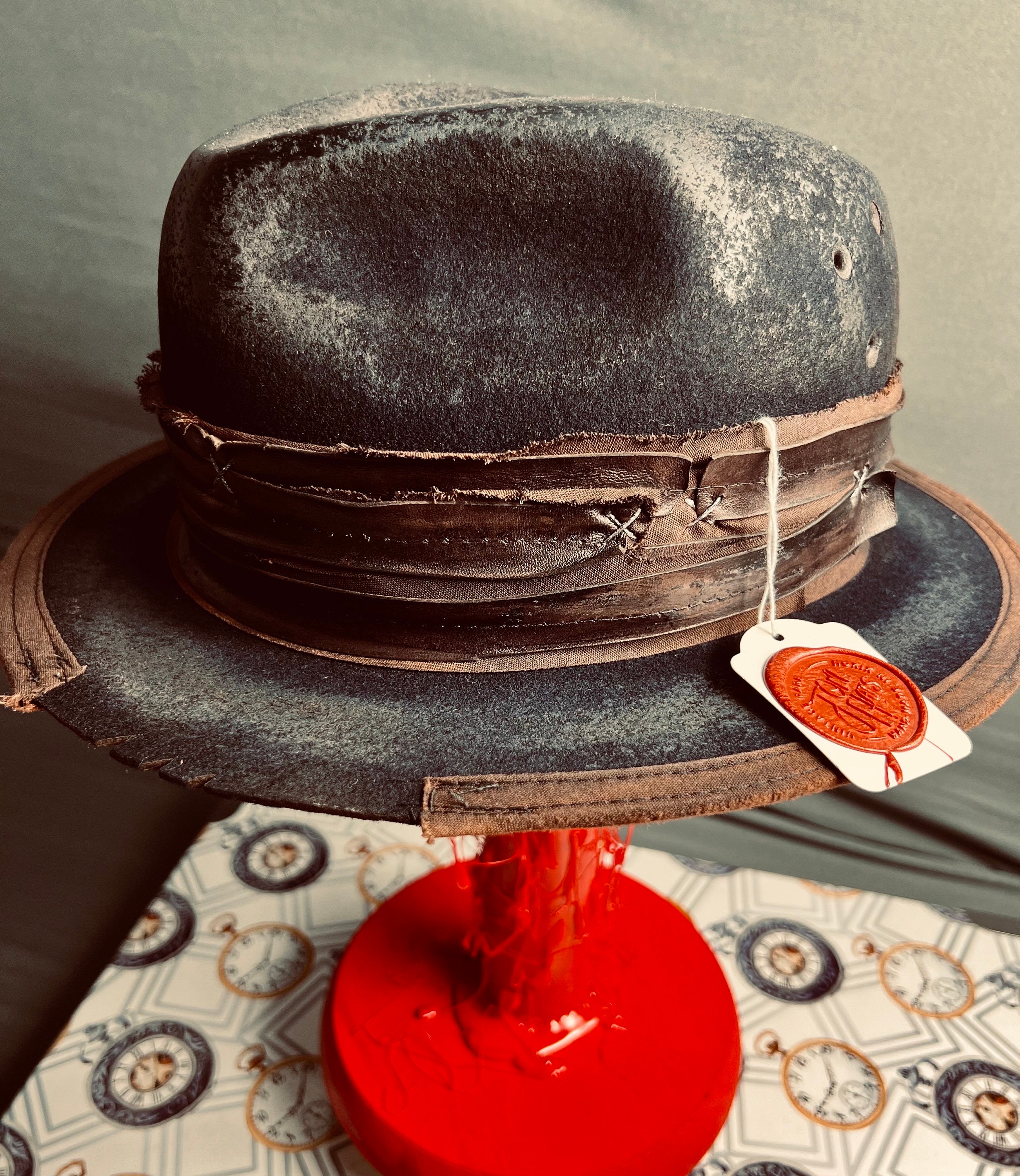 Vintage Rare Custom Hat,distressed Urban Sk8.casual Fedora