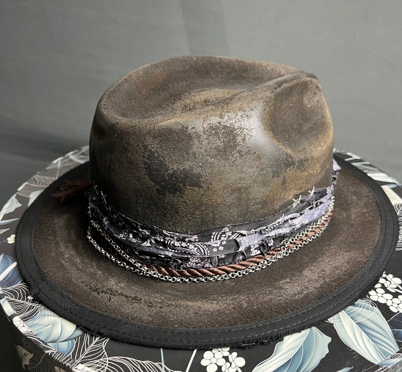 Distressed Hat Vintage Rare, Custom Fedora. - Etsy