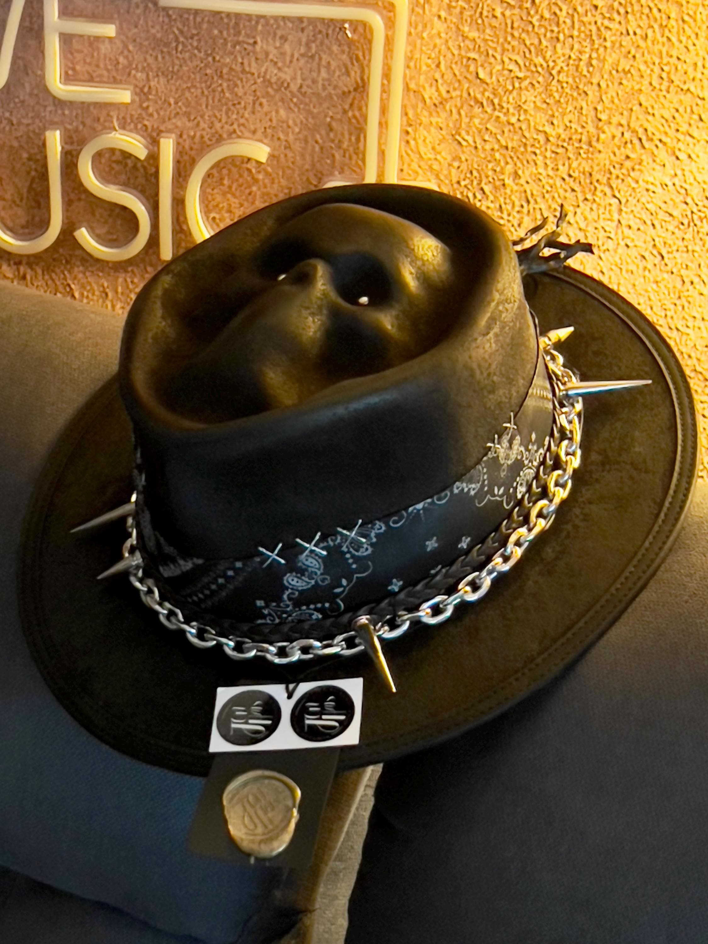 Rare Vintage Distressed Hat,black Skull - Etsy