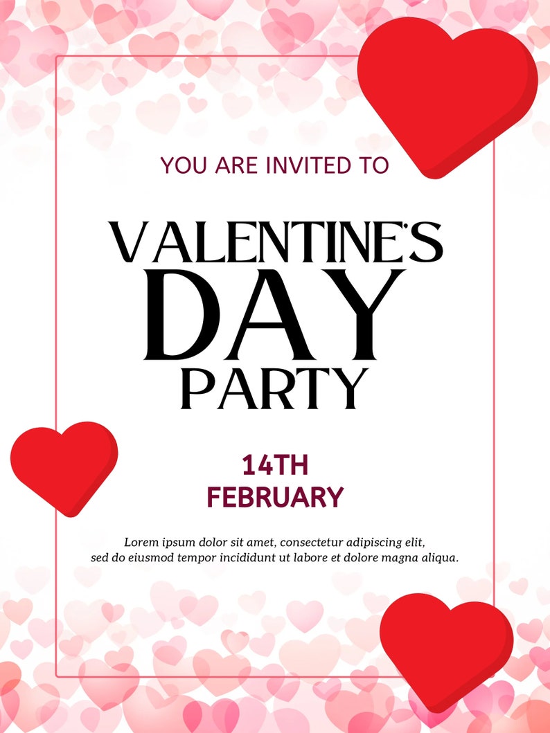 Valentines Day Editable Flyer Etsy