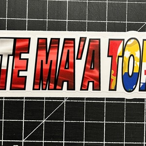 Tonga Flag and Crest filled Mate Ma’a Tonga 6x1.5” Sticker